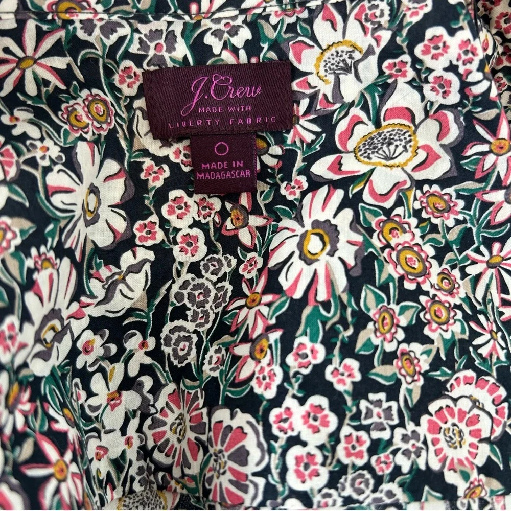 J.Crew Liberty Fabric Floral Button Down Shirt Women Size 0